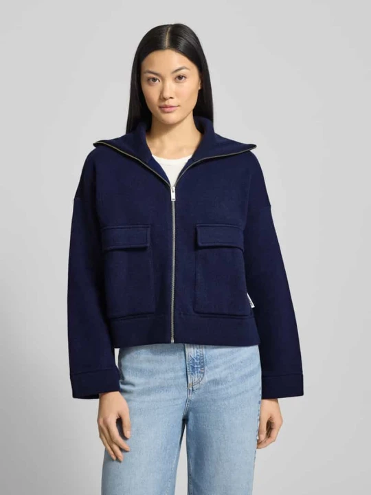 Zdjęcie produktu Krótki płaszcz o kroju oversized z dodatkiem wełny model ‘JOANIAAS’ ARMEDANGELS Granatowy