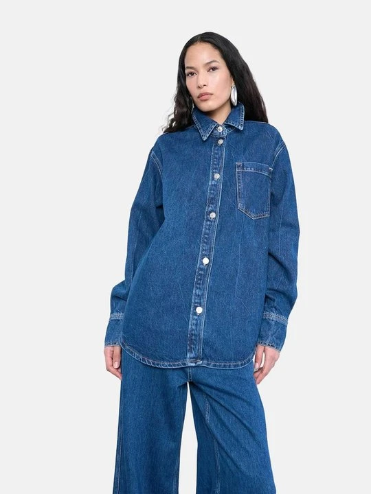 Zdjęcie produktu Krótki płaszcz Topshop niebieski denim