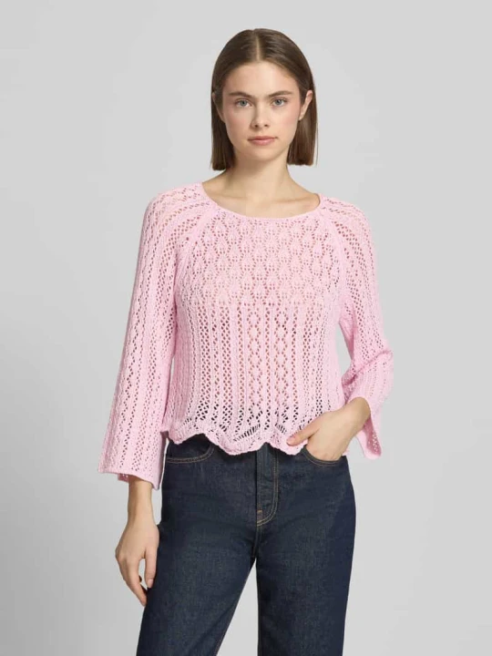 Zdjęcie produktu Krótki sweter z mieszanki bawełny model 'NOLA' Only Różowy