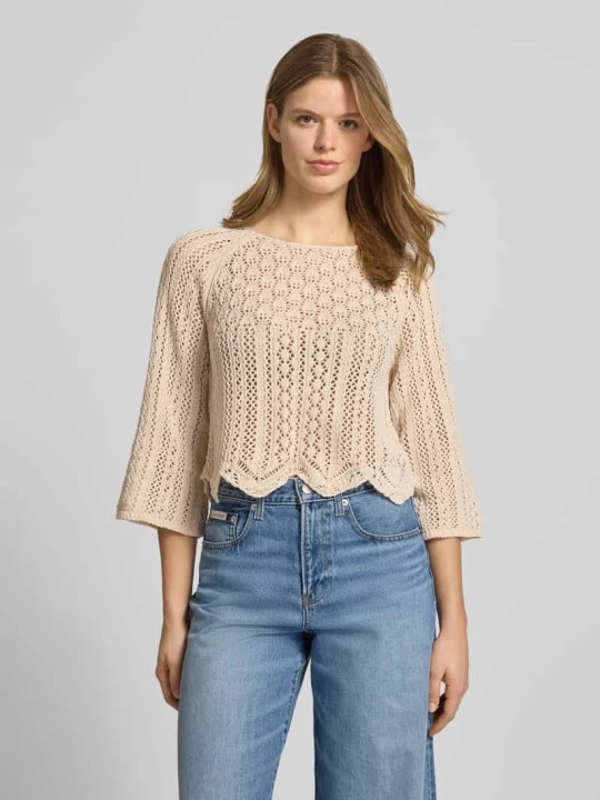 Zdjęcie produktu Krótki sweter z mieszanki bawełny model 'NOLA' Only Piaskowy