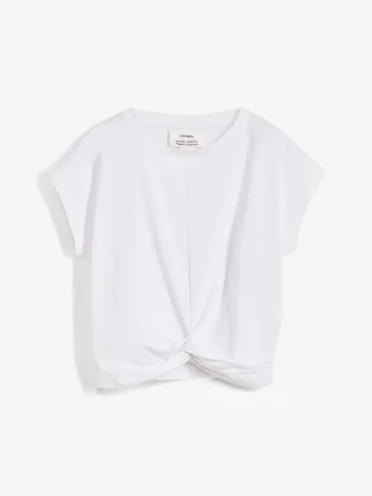 Zdjęcie produktu Krótki T-shirt z czystej bawełny organicznej BonPrix biały
