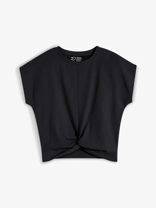 Zdjęcie produktu Krótki T-shirt z czystej bawełny organicznej BonPrix czarny