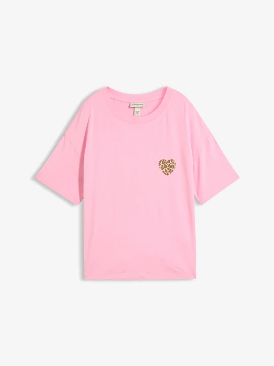 Zdjęcie produktu Krótki T-shirt z elastycznej mieszanki wiskozy BonPrix różowy