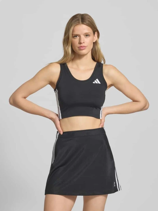 Zdjęcie produktu Krótki top z nadrukiem z logo Adidas Czarny