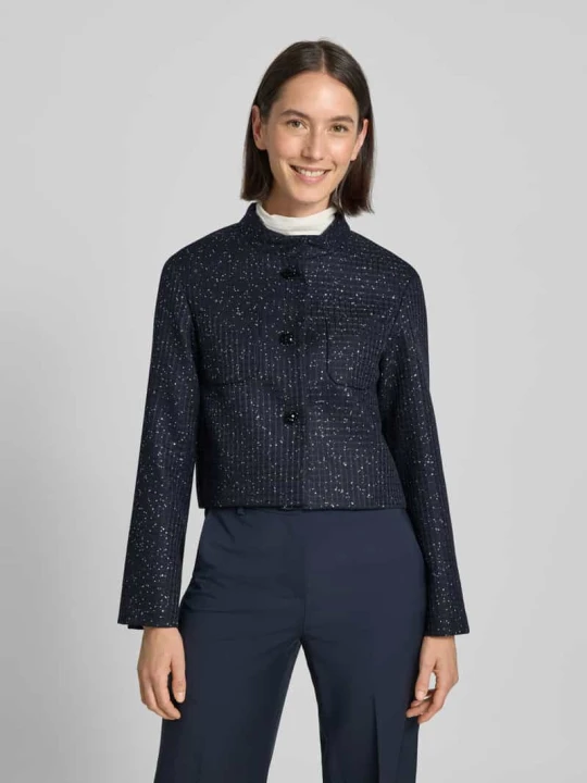 Zdjęcie produktu Krótki żakiet o kroju regular fit z mieszanki bawełny model ‘OUMO’ Max Mara Granatowy