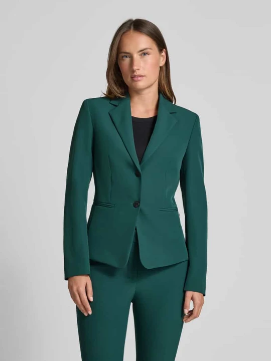 Zdjęcie produktu Krótki żakiet o kroju slim fit z zapięciem na dwa guziki model ‘AGONIA’ Hugo Ciemnozielony