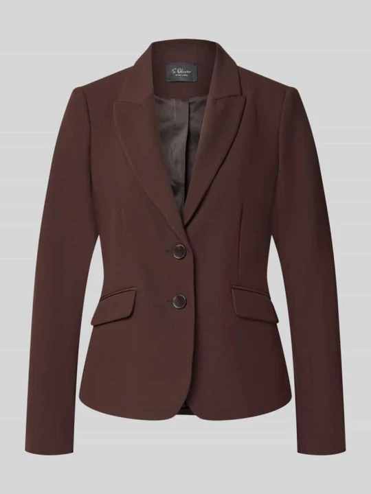 Zdjęcie produktu Krótkie blezer o kroju slim fit z dodatkiem wiskozy s.Oliver Ciemnobrązowy