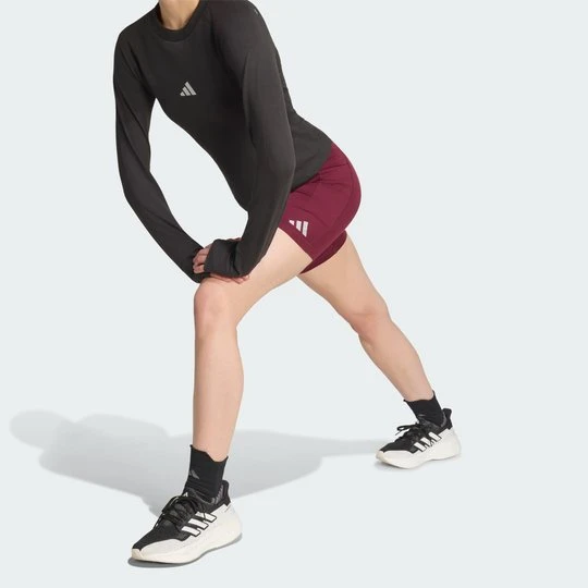 Zdjęcie produktu Krótkie legginsy do biegania adi365 Climacool Adidas bordowy