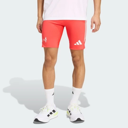Zdjęcie produktu Krótkie legginsy do biegania France Running Adidas Semi Lucid Red