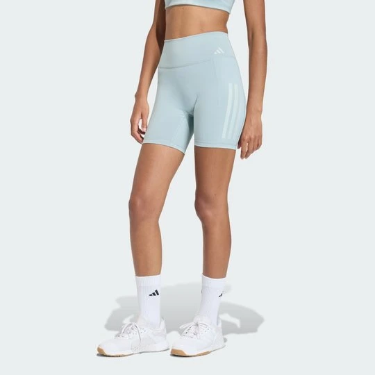 Zdjęcie produktu Krótkie legginsy Optime Workout 3-Stripes Adidas Wonder Sage