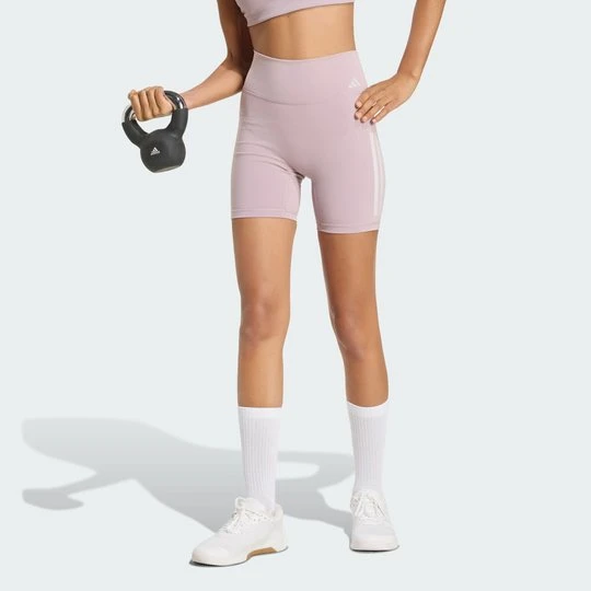 Zdjęcie produktu Krótkie legginsy Optime Workout 3-Stripes Adidas Preloved Fig