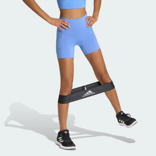 Zdjęcie produktu Krótkie legginsy z 3 paskami Studio All Me Booty Adidas Blue Fusion