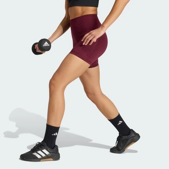 Zdjęcie produktu Krótkie legginsy z 3 paskami Studio All Me Booty Adidas bordowy