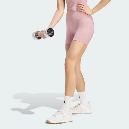 Zdjęcie produktu Krótkie legginsy z 3 paskami Studio All Me Booty Adidas Magic Mauve
