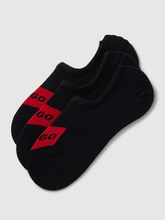 Zdjęcie produktu Krótkie skarpety w zestawie 3 szt. model ‘LABEL’ Hugo Czarny