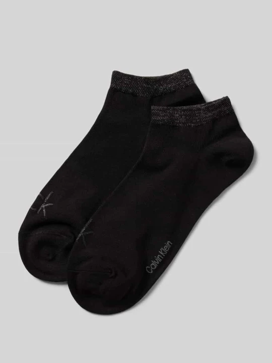 Zdjęcie produktu Krótkie skarpety z detalem z logo w zestawie 2 szt. Calvin Klein Czarny