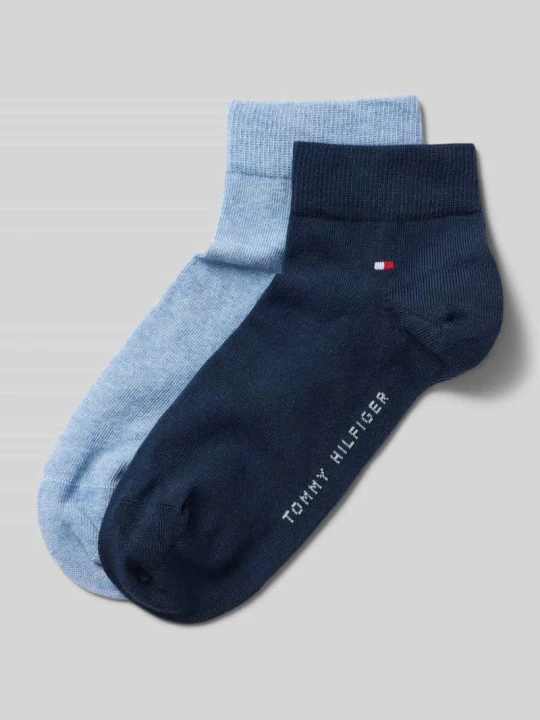 Zdjęcie produktu Skarpety stopki z mieszanki bawełny w zestawie 2 szt. model ‘2ER QUARTER’ Tommy Hilfiger Błękitny melanż