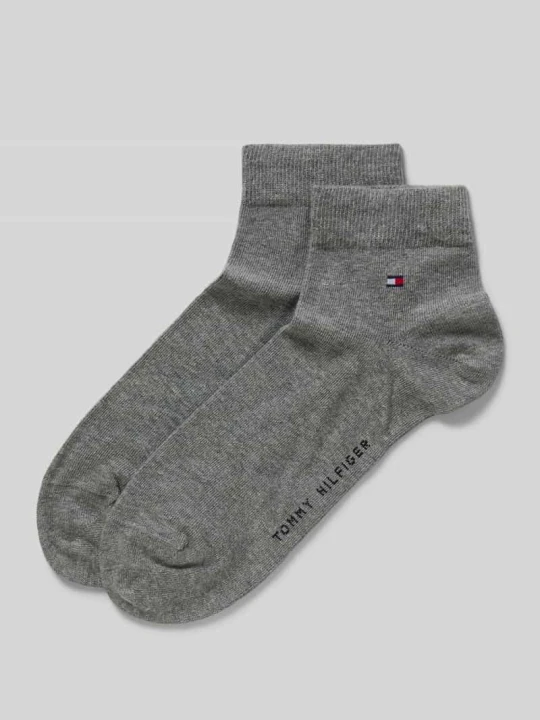 Zdjęcie produktu Skarpety stopki z mieszanki bawełny w zestawie 2 szt. model ‘2ER QUARTER’ Tommy Hilfiger Średnioszary