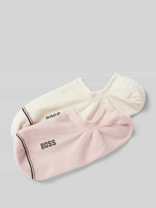 Zdjęcie produktu Krótkie skarpety z detalem z logo w zestawie 2 szt. model ‘Iconic’ Boss Jasnoróżowy