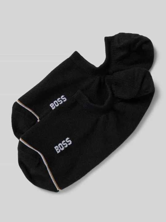 Zdjęcie produktu Krótkie skarpety z detalem z logo w zestawie 2 szt. model ‘Iconic’ Boss Czarny