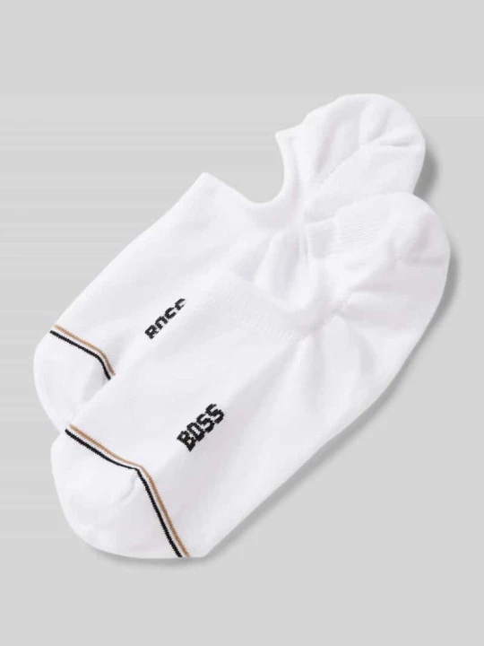 Zdjęcie produktu Krótkie skarpety z detalem z logo w zestawie 2 szt. model ‘Iconic’ Boss Biały