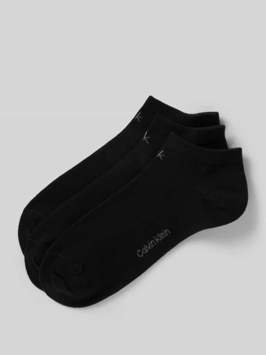 Zdjęcie produktu Krótkie skarpety z detalem z logo w zestawie 3 szt. Calvin Klein Czarny