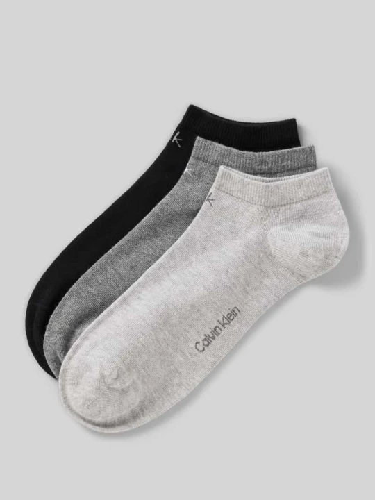 Zdjęcie produktu Krótkie skarpety z detalem z logo w zestawie 3 szt. Calvin Klein Średnioszary