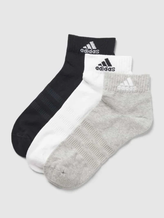 Zdjęcie produktu Skarpetki do sneakersów z nadrukiem z logo w 3-paku Adidas Średnioszary melanż