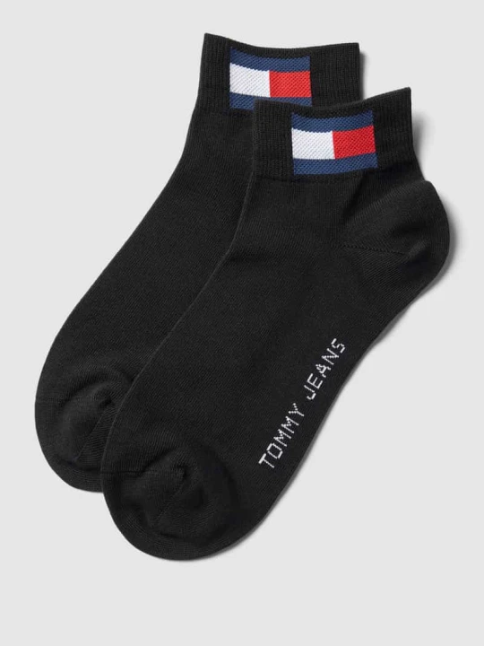 Zdjęcie produktu Krótkie skarpety z nadrukiem z logo w zestawie 2 szt. Tommy Hilfiger Czarny