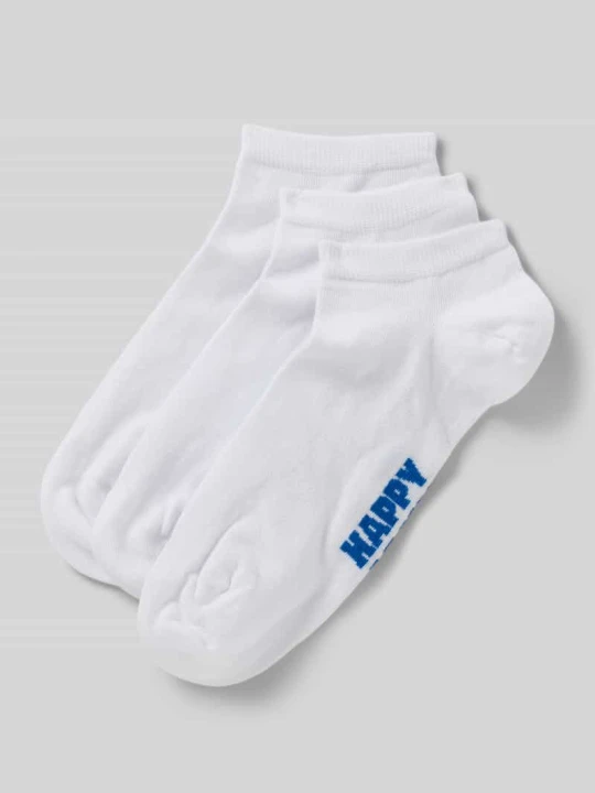 Zdjęcie produktu Krótkie skarpety z nadrukiem z logo w zestawie 3 szt. Happy Socks Biały