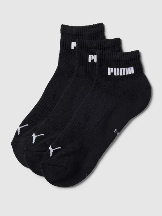 Zdjęcie produktu Krótkie skarpety z nadrukiem z logo w zestawie 3 szt. Puma Czarny