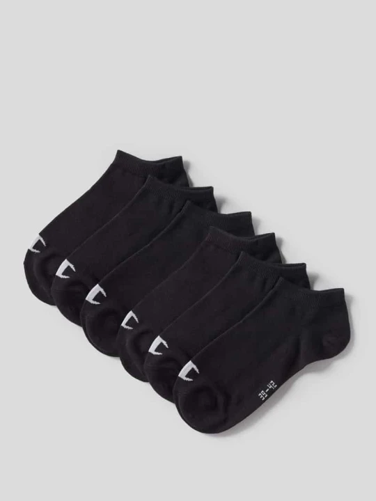Zdjęcie produktu Krótkie skarpety z nadrukiem z logo w zestawie 6 szt. Champion Czarny