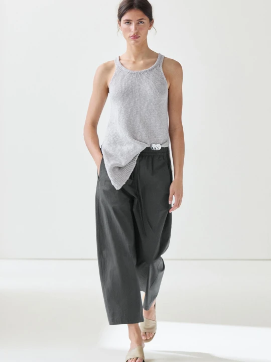 Zdjęcie produktu Krótkie Spodnie Barrel Fit Z Technicznego Materiału - Niebieski - Massimo Dutti - Female