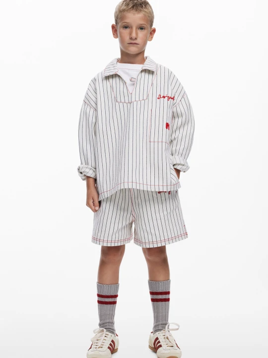 Zdjęcie produktu Krótki spodenki w paski Desigual biały