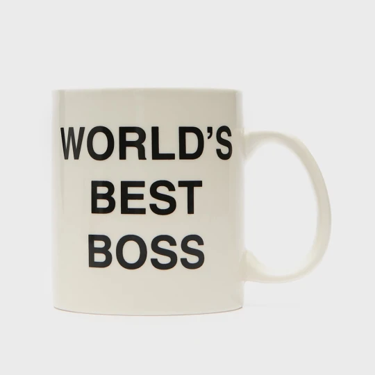 Zdjęcie produktu Kubek z napisem World's best boss The Office House biały