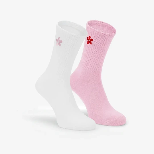 Zdjęcie produktu Kubota Skarpety Flower 2-pak różowe 36-38 Piankowe