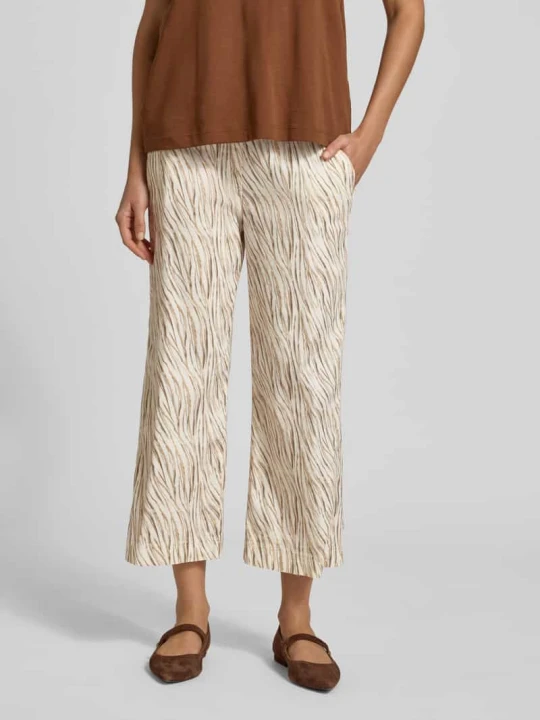 Zdjęcie produktu kuloty o kroju slim fit z mieszanka lnu model 'PAM CULOTTE' Raphaela By Brax Écru