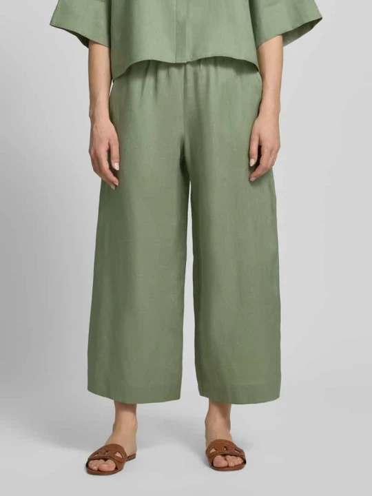 Zdjęcie produktu Kuloty z lnu z elastycznym pasem model 'CANNETI' MM By Max Mara Zielony