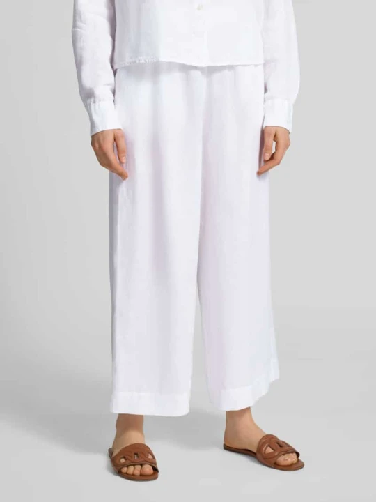 Zdjęcie produktu Kuloty z lnu z elastycznym pasem model 'CANNETI' MM By Max Mara Biały