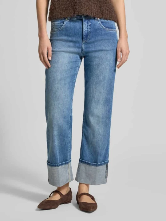 Zdjęcie produktu Kuloty z mieszanki bawełny jeansy model 'Lara' Angels Jasnoniebieski