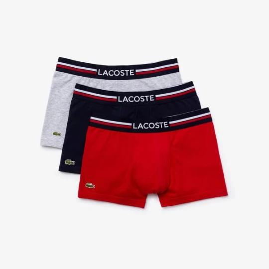 Zdjęcie produktu Kultowe bokserki z trójkolorowym pasem 3-pak Lacoste