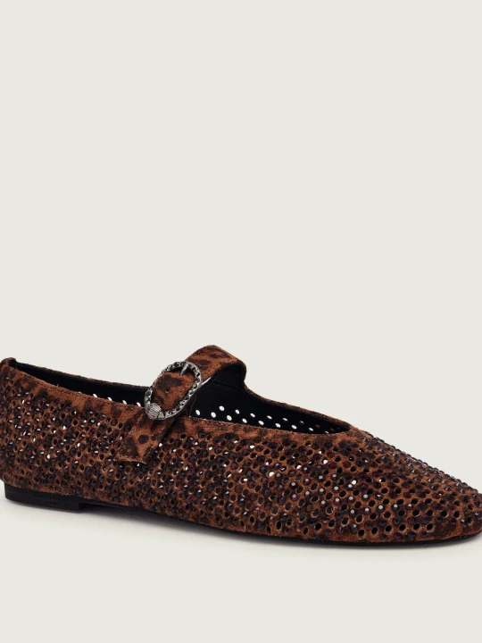Zdjęcie produktu Kurt Geiger Baleriny Mayfair Mary Jane | zamsz brązowy