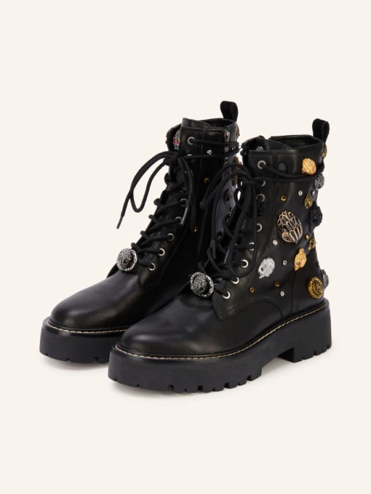 Zdjęcie produktu Kurt Geiger Botki Sznurowane Eagles Matilda Z Kamyczkami Ozdobnymi schwarz