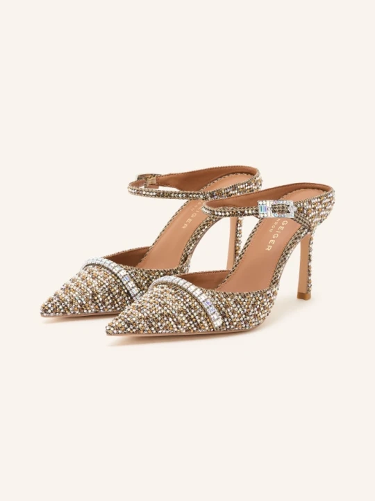Zdjęcie produktu Kurt Geiger Czółenka Z Paskiem Z Kamieniami Ozdobnymi silber srebrny