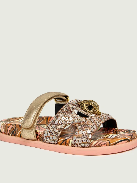 Zdjęcie produktu Kurt Geiger Klapki EAGLE | z dodatkiem skóry brązowy
