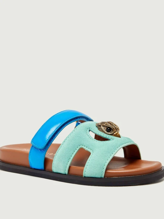 Zdjęcie produktu Kurt Geiger Klapki EAGLE | zamsz turkusowy