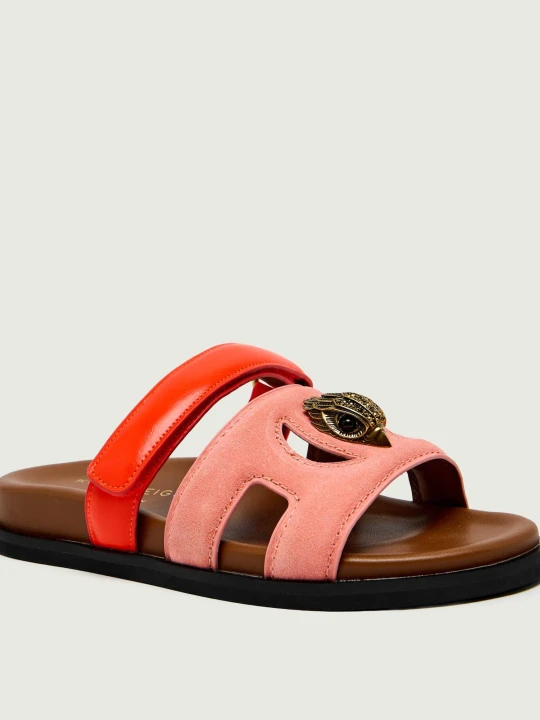 Zdjęcie produktu Kurt Geiger Klapki EAGLE | zamsz | z dodatkiem skóry różowy