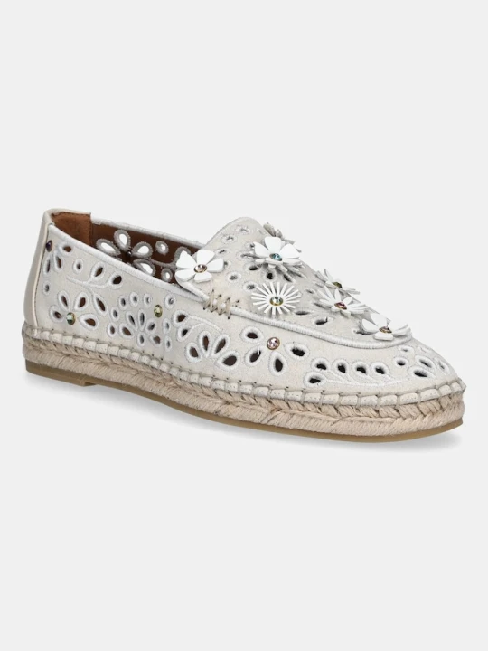 Zdjęcie produktu Kurt Geiger London espadryle zamszowe Flower Espadrille Loafer beżowy