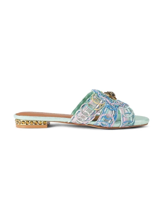 Zdjęcie produktu Kurt Geiger London klapki damskie Chelsea Woven Flat Sdl turkusowy