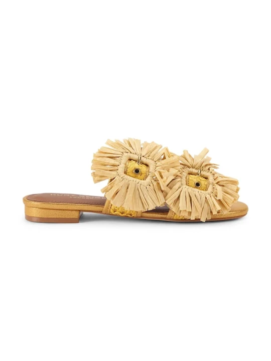 Zdjęcie produktu Kurt Geiger London klapki damskie Raffia Buckle Flat Sdl beżowy